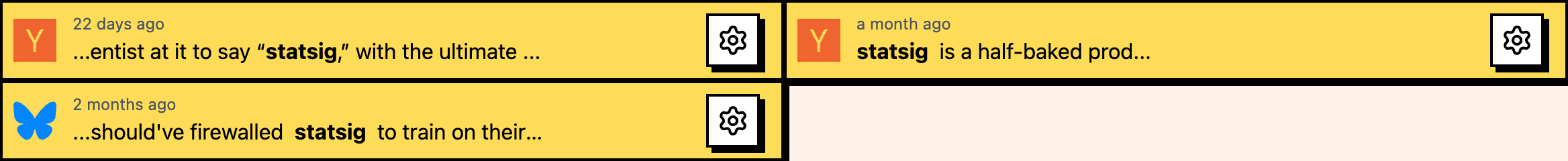 Keyword Events list filtered to results for a selected Lens.